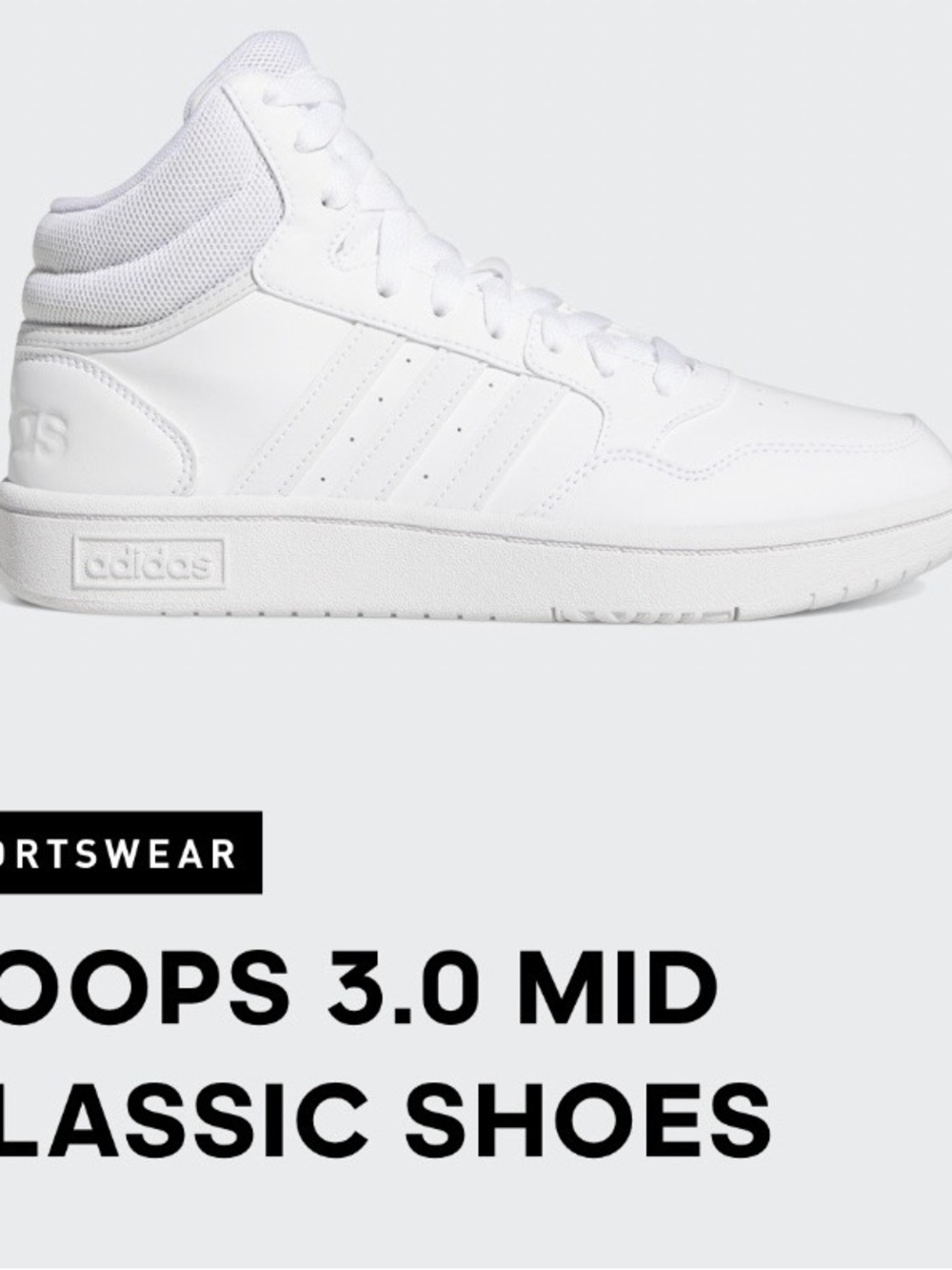 adidas Hoops 3.0 Mid - White